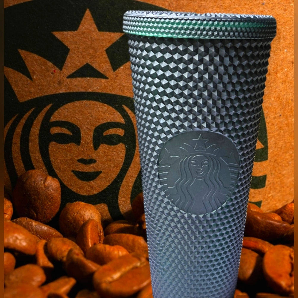 Starbucks 2022 Dark Green Matte Soft Touch Studded Tumbler NWT 24oz Venti